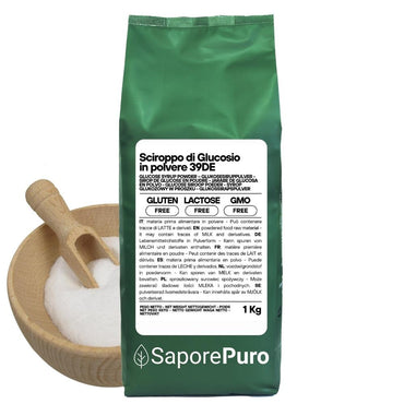Sciroppo di glucosio in polvere 38-39DE SaporePuro, ingrediente per cucina e forno, in confezione da 1 kg