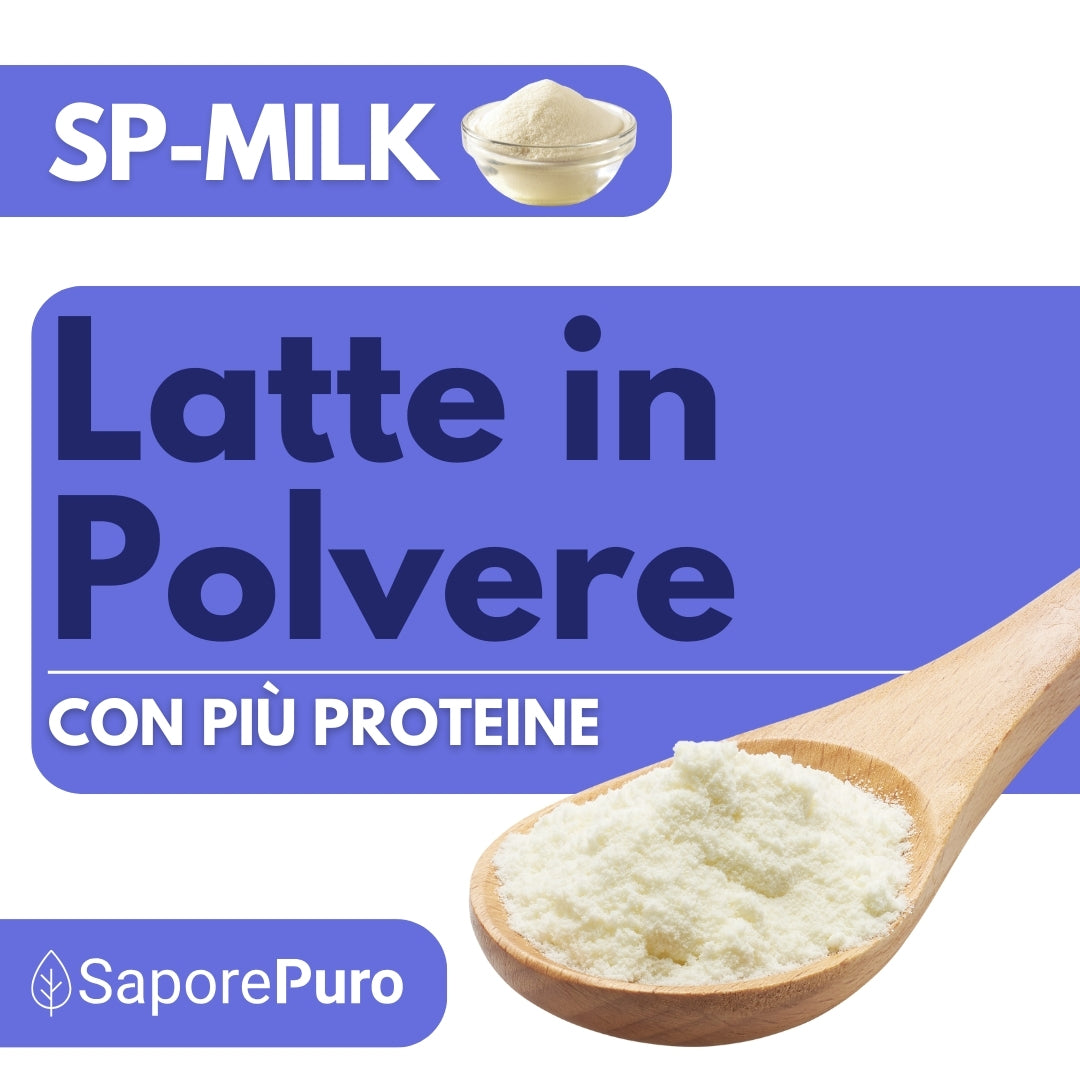 Latte Intero in Polvere con più Proteine Magro o Intero - sostituto del Latte in Polvere per Gelati, Pasticceria e altri uso - SP MILK - SaporePuro