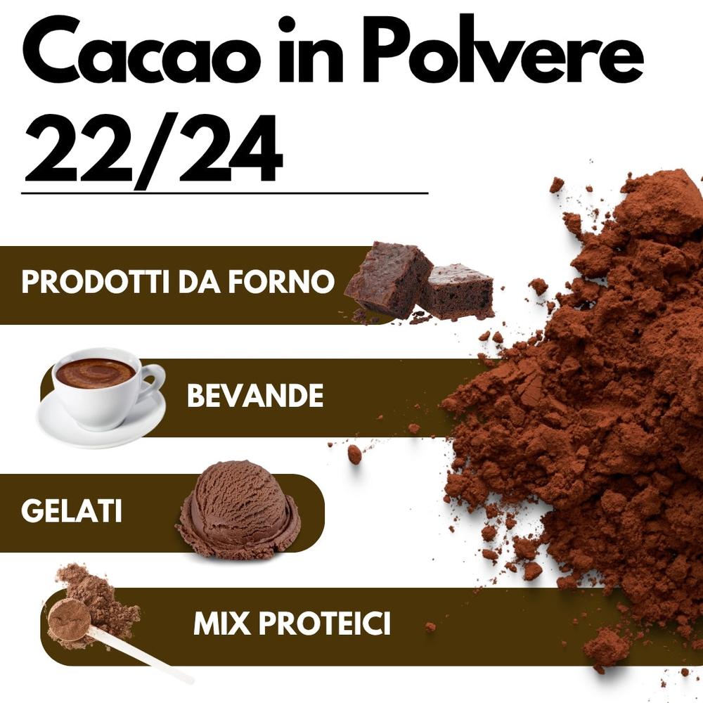 Cacao in polvere SaporePuro, origine Olanda, 22-24% di materia grassa, gusto deciso e sapore intenso, immagine del prodotto