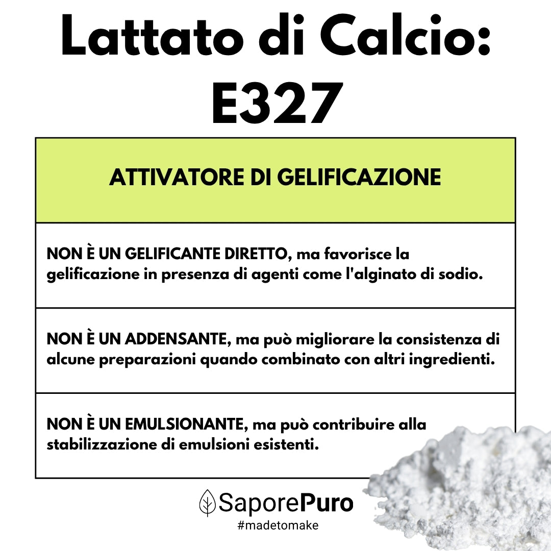 Lattato di calcio in polvere - E327 - Sferificazione Molecolare