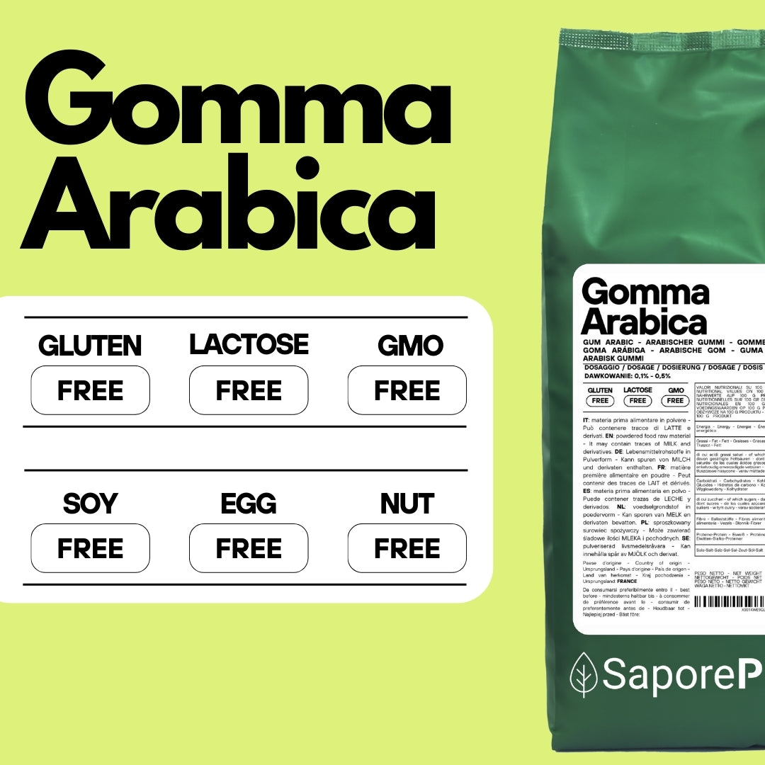 Gomma arabica in polvere - (E414) - Confezionato in Italia - SaporePuro
