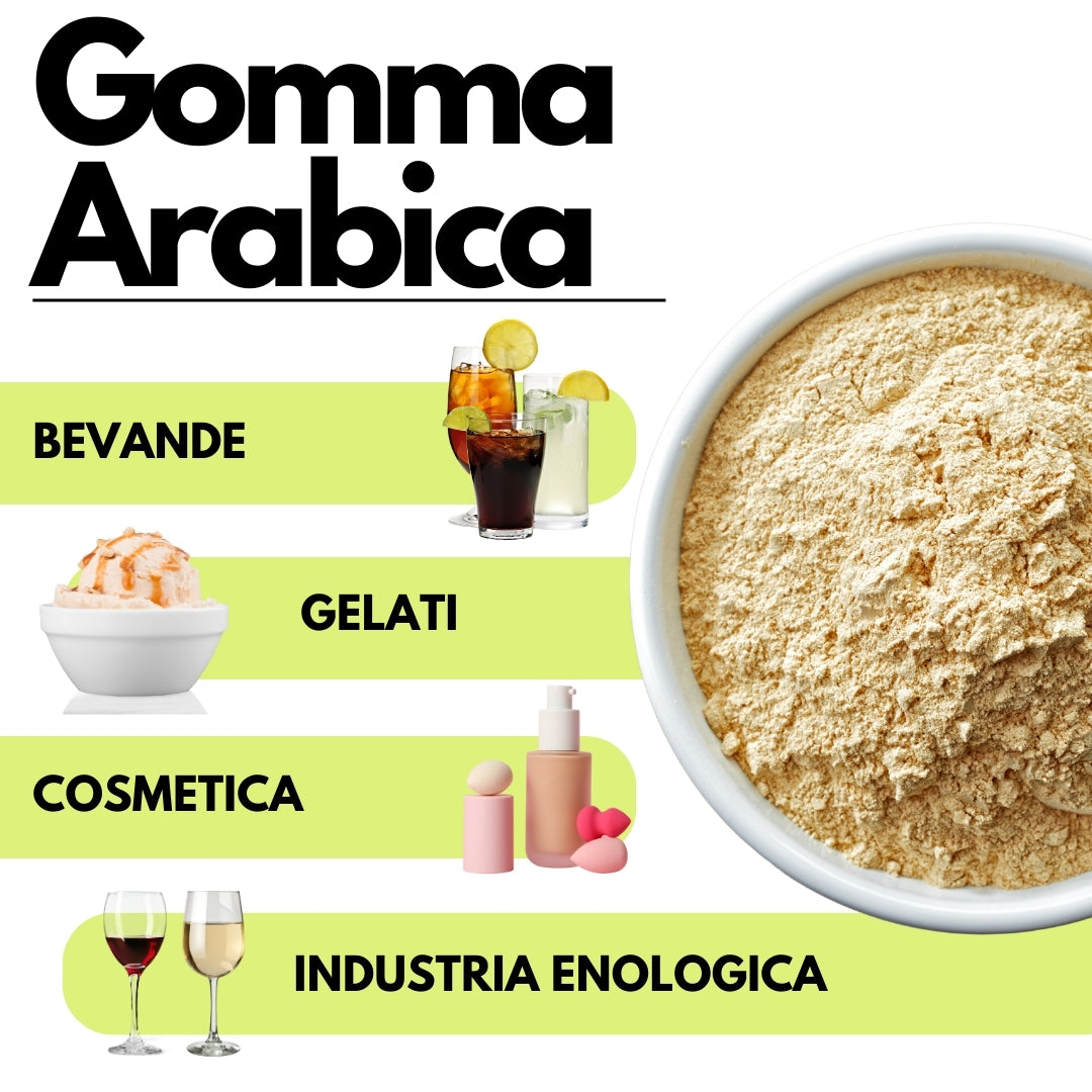 Gomma arabica in polvere - (E414) - Confezionato in Italia - SaporePuro