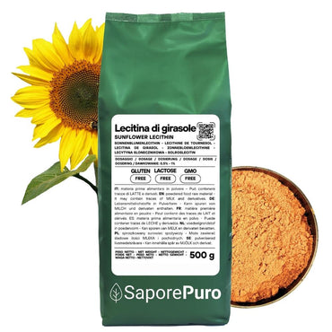 Lecitina di Girasole E322 di SaporePuro, ingrediente naturale per cucinare e da forno, alternativa alla lecitina di soia.