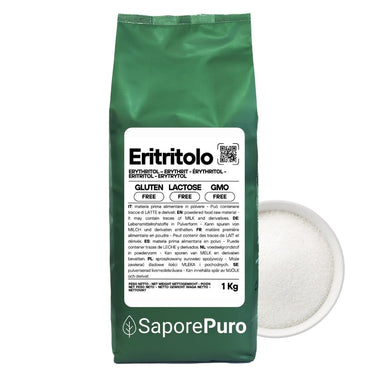 Eritritolo naturale di SaporePuro, zucchero senza calorie, proveniente dalla Francia, ideale come dolcificante naturale.