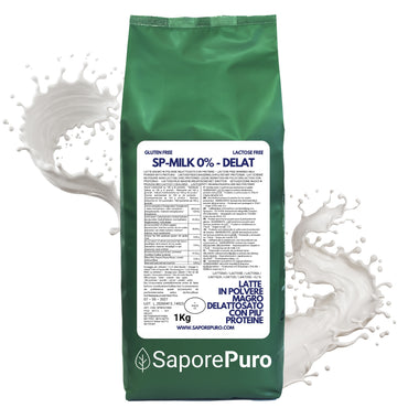 Latte magro in polvere delattosato SaporePuro SP Milk, ricco di proteine, ideale come sostituto del latte in polvere per gelati.