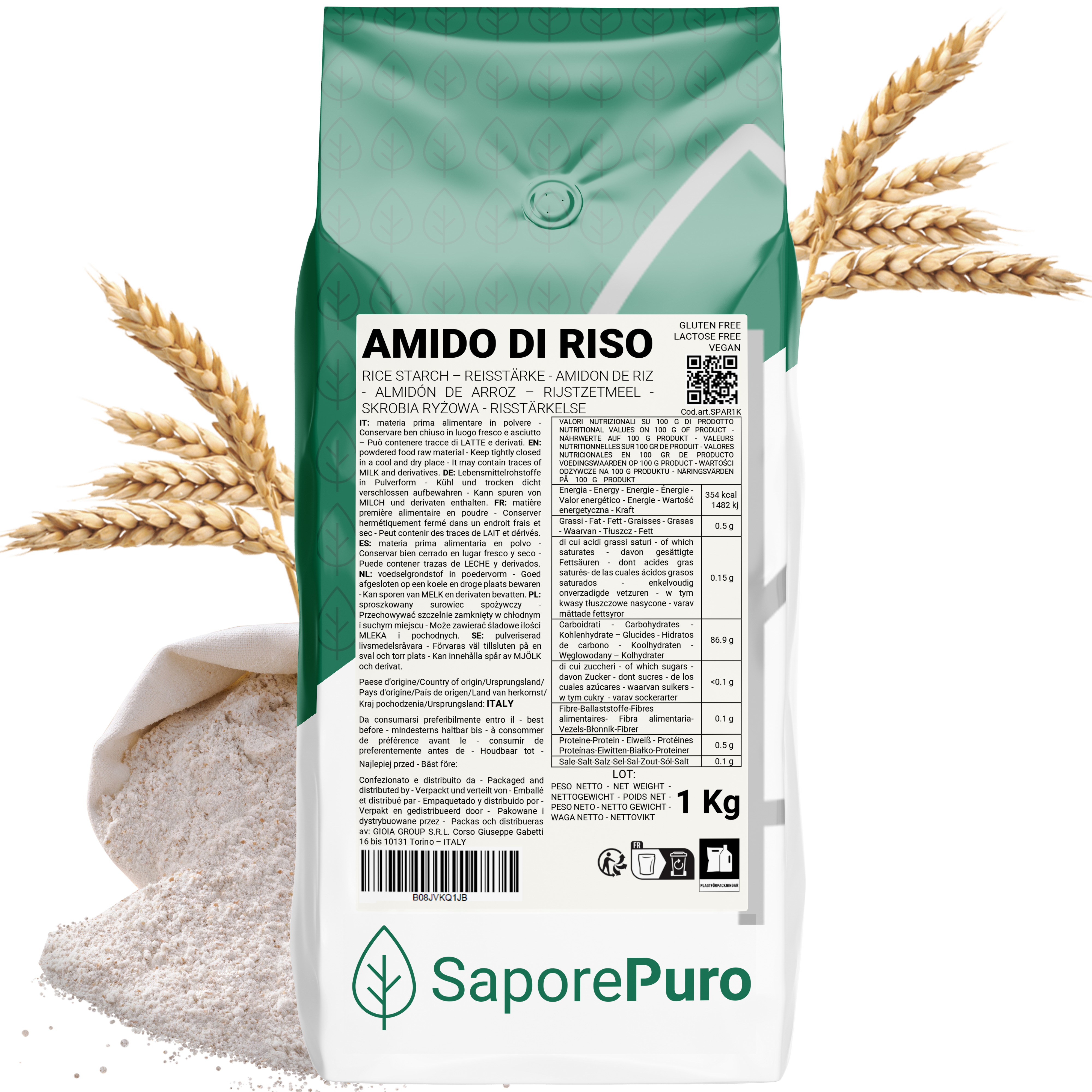 Amido di riso - 1kg - Per dolci ed impasti – SaporePuro
