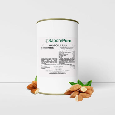 Pasta Mandorla Pura 100% di SaporePuro, 1 kg, con mandorle finemente tritate e pasta di alta qualità.