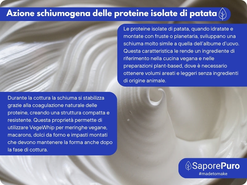 Proteine Isolate di Patata - Albume Vegano - VegeWhip - Per realizzare prodotti Vegan - SaporePuro