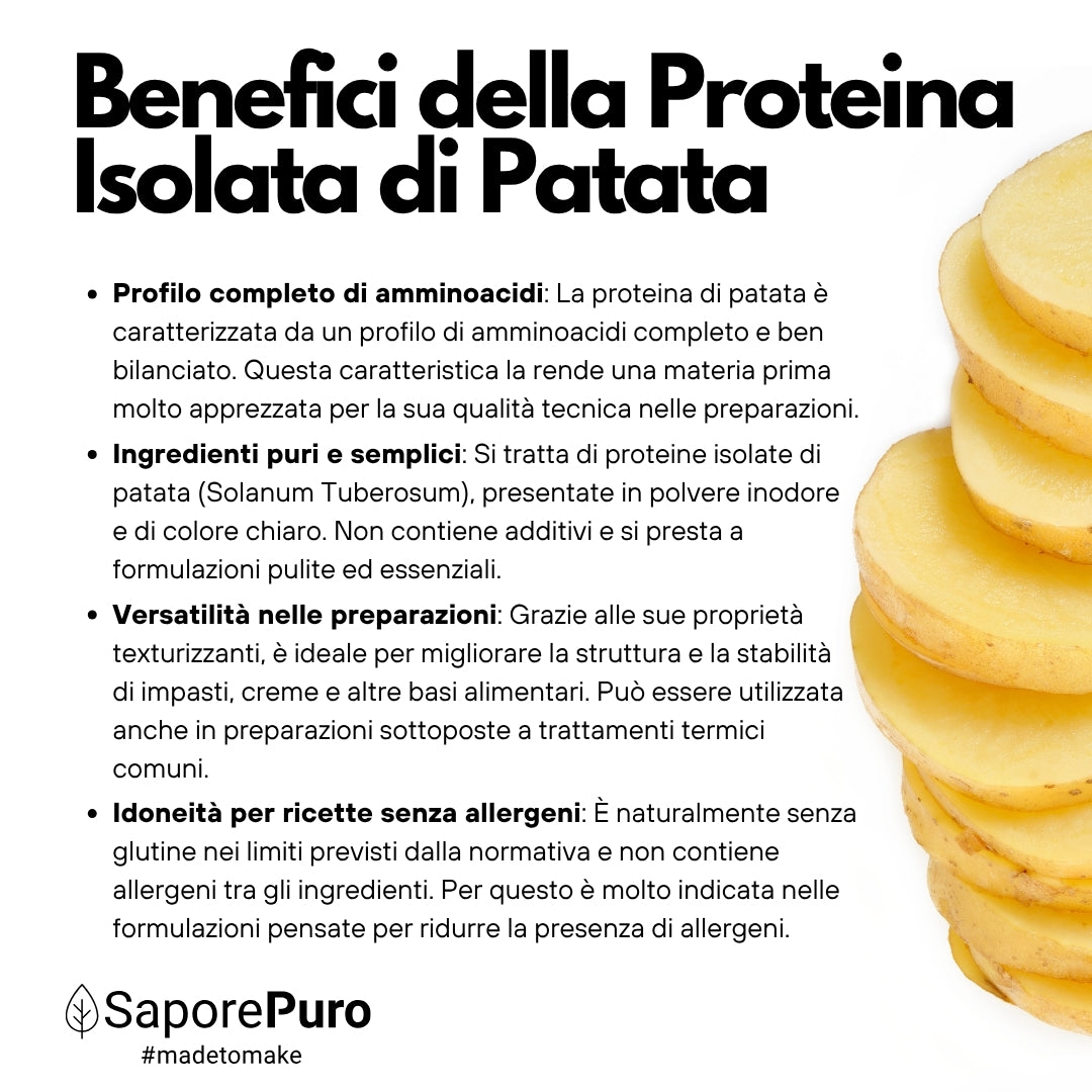 Proteine Isolate di Patata - Albume Vegano - VegeWhip - Per realizzare prodotti Vegan - SaporePuro