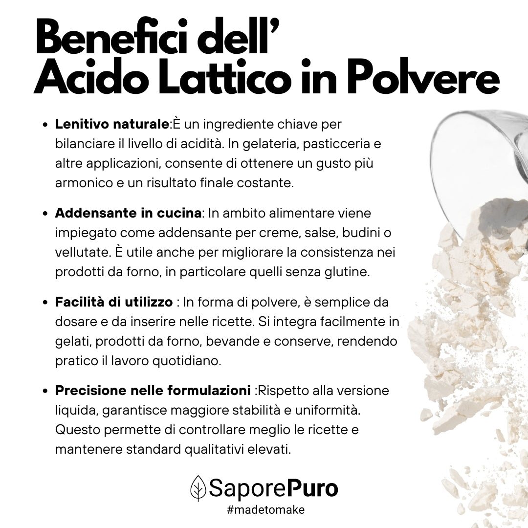 Acido Lattico in Polvere - 1kg - SaporePuro