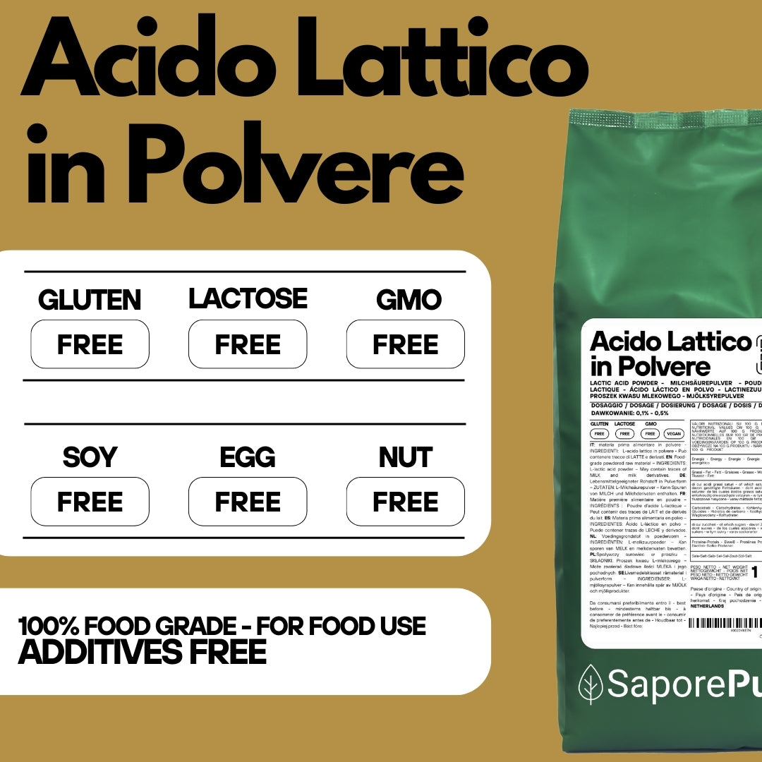 Acido Lattico in Polvere - 1kg - SaporePuro