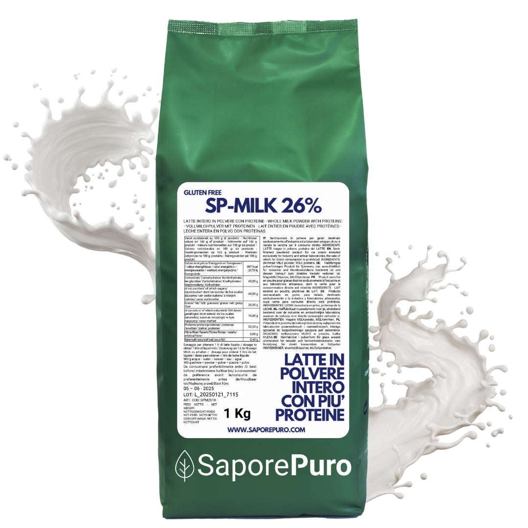 Whole Milk Powder with more Protein Skimmed or Whole - substitute for Milk Powder for Ice Cream, Pastry and other uses - SP MILK - SaporePuro