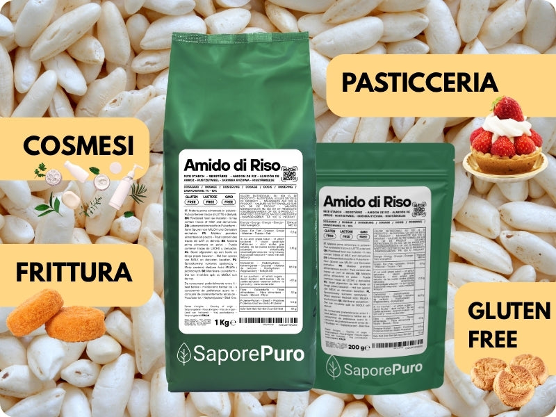 Amido di riso - Amido Nativo 100% Origine Italia - SaporePuro