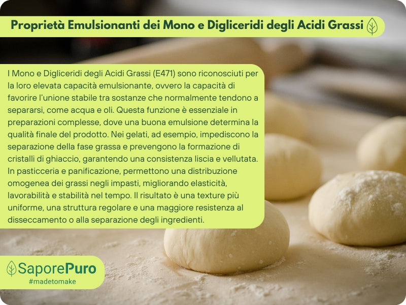 Mono e Digliceridi degli Acidi Grassi E471 – Additivo Alimentare – 1kg – SaporePuro – Prodotto in Europa – Alta Qualità per Gelati, Pasticceria, Panificazione