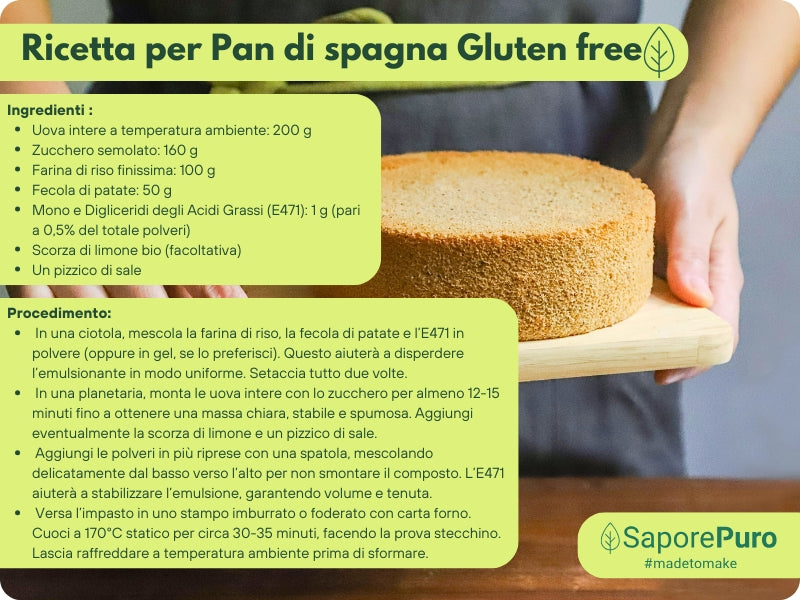 Mono e Digliceridi degli Acidi Grassi E471 – Additivo Alimentare – 1kg – SaporePuro – Prodotto in Europa – Alta Qualità per Gelati, Pasticceria, Panificazione