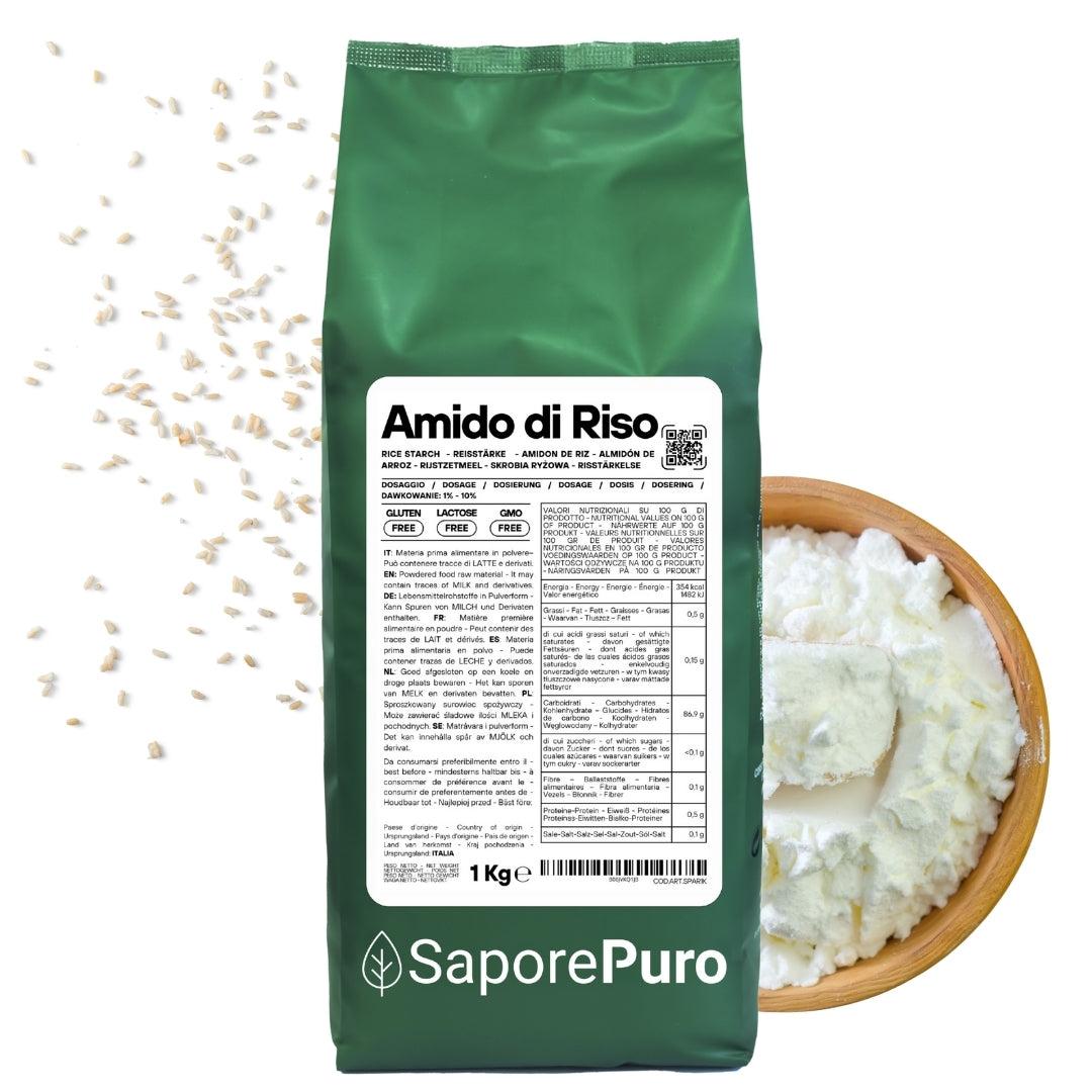 Amido di riso - Amido Nativo 100% Origine Italia - SaporePuro
