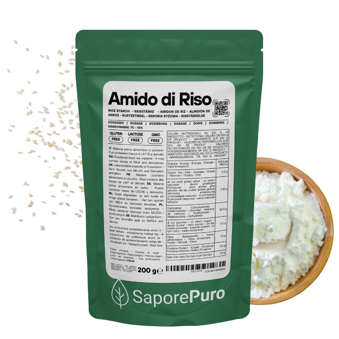 Amido di riso - Amido Nativo 100% Origine Italia - SaporePuro