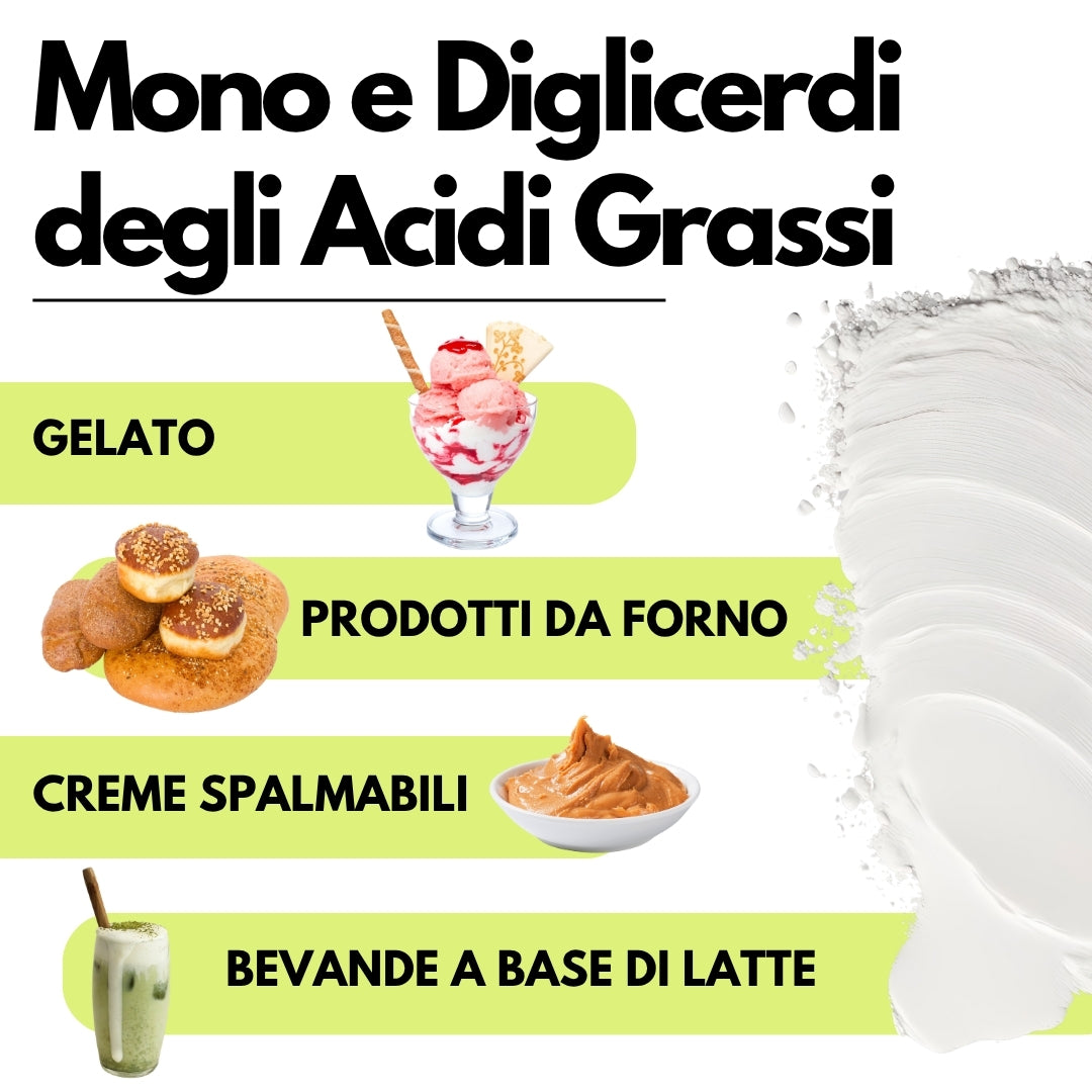 Mono e Digliceridi degli Acidi Grassi E471 – Additivo Alimentare – 1kg – SaporePuro – Prodotto in Europa – Alta Qualità per Gelati, Pasticceria, Panificazione
