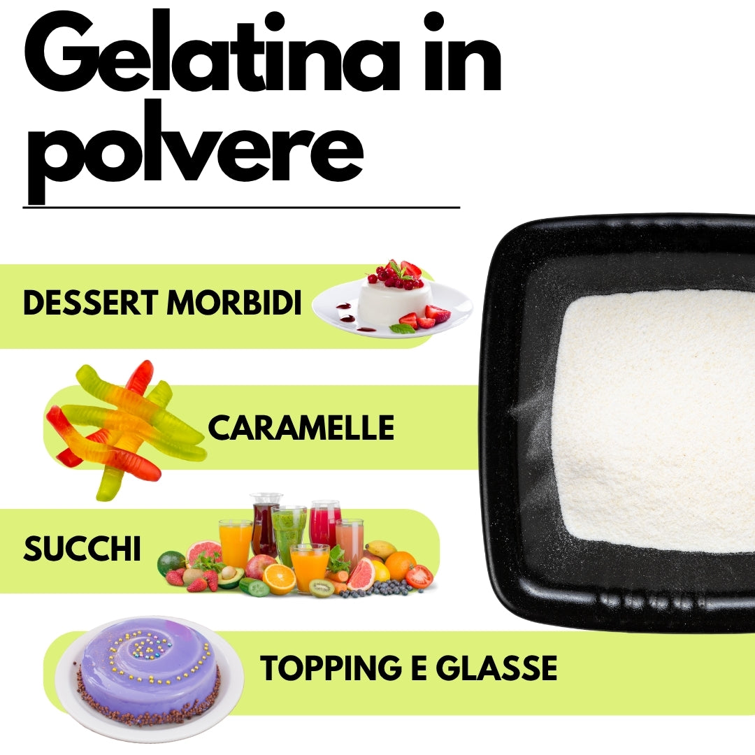 Gelatina Istantanea 200-220 bloom - Cold - Tipo A - E441 - SaporePuro