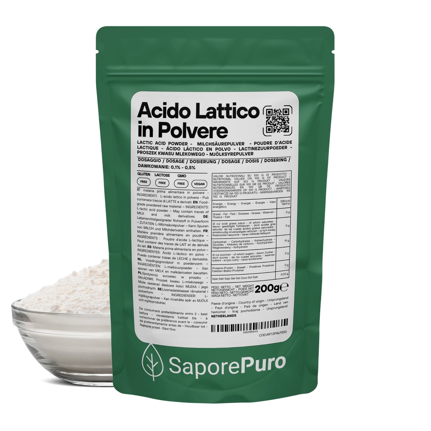 Acido Lattico in Polvere