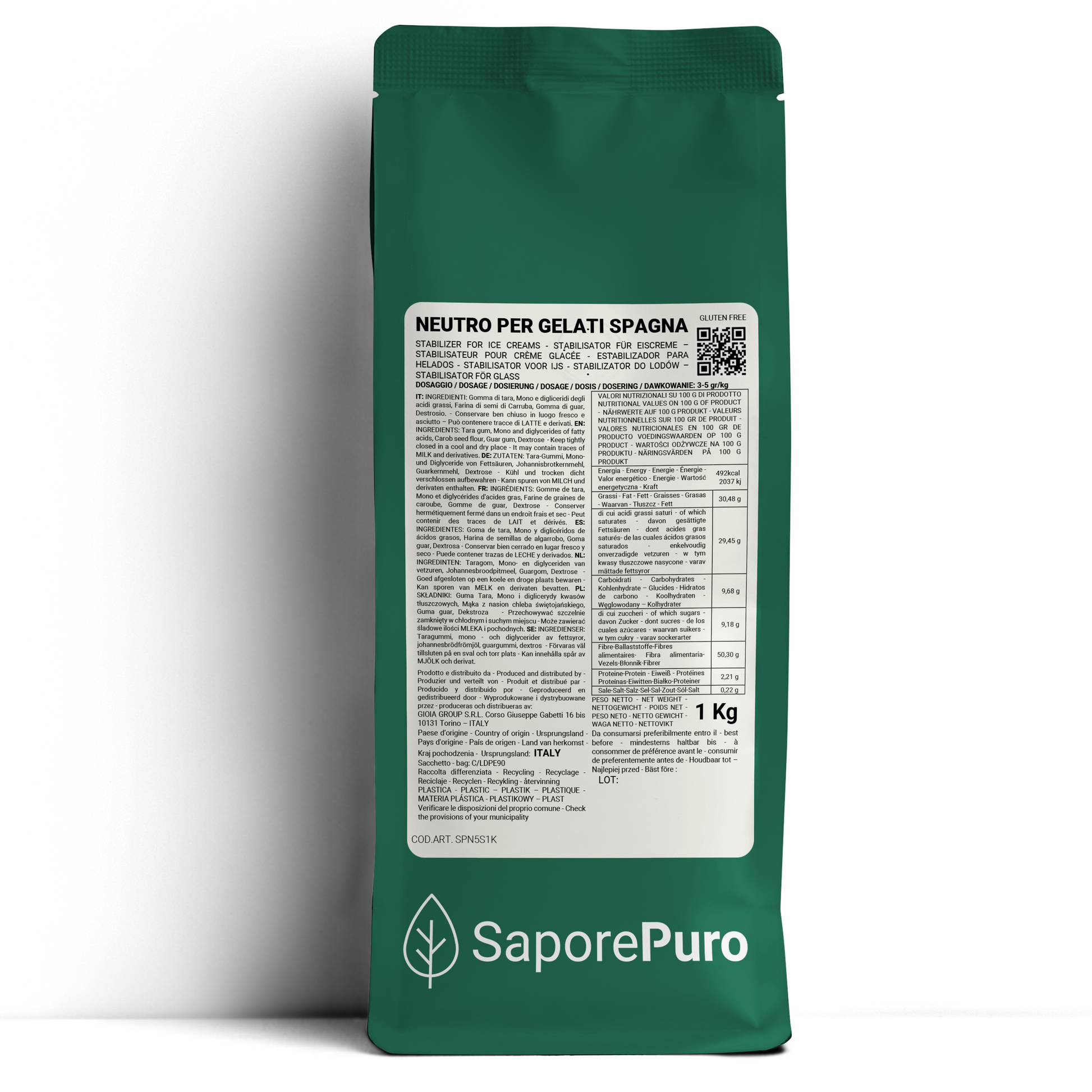 SaporePuro S Neutro for Ice Cream - The Secret to Creamy, High-Quality Ice Cream - Ice Cream Stabilizer - SaporePuro