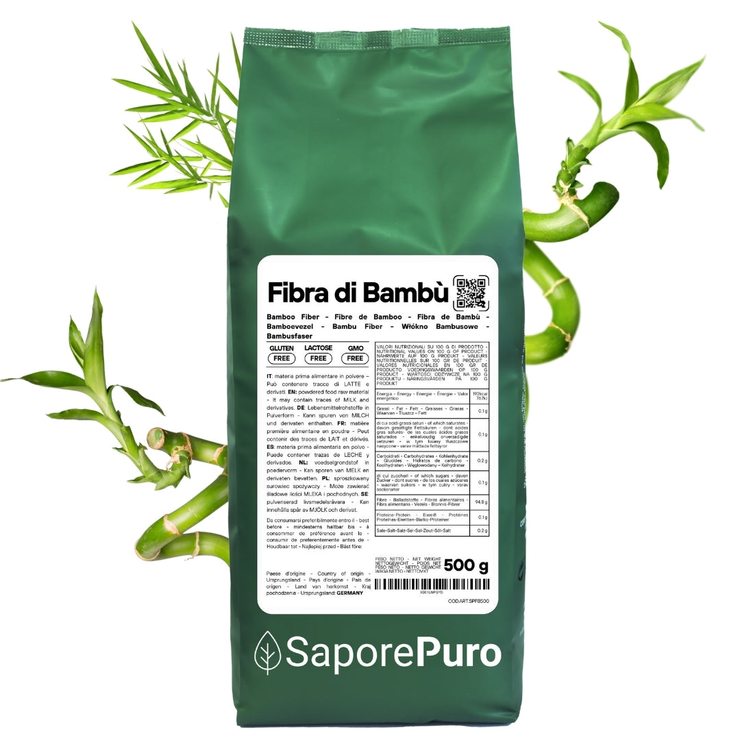 Fibra de bambú - Fibra natural - Procedente de Alemania - Ideal para productos lácteos, productos de panadería y helados - SaporePuro