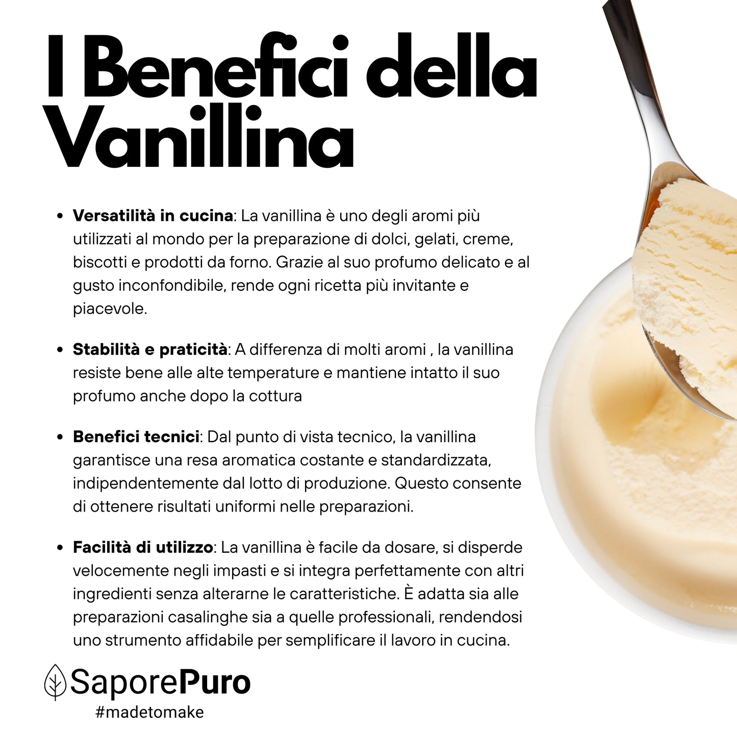 Vanillina Pura - Aroma intenso e persistente