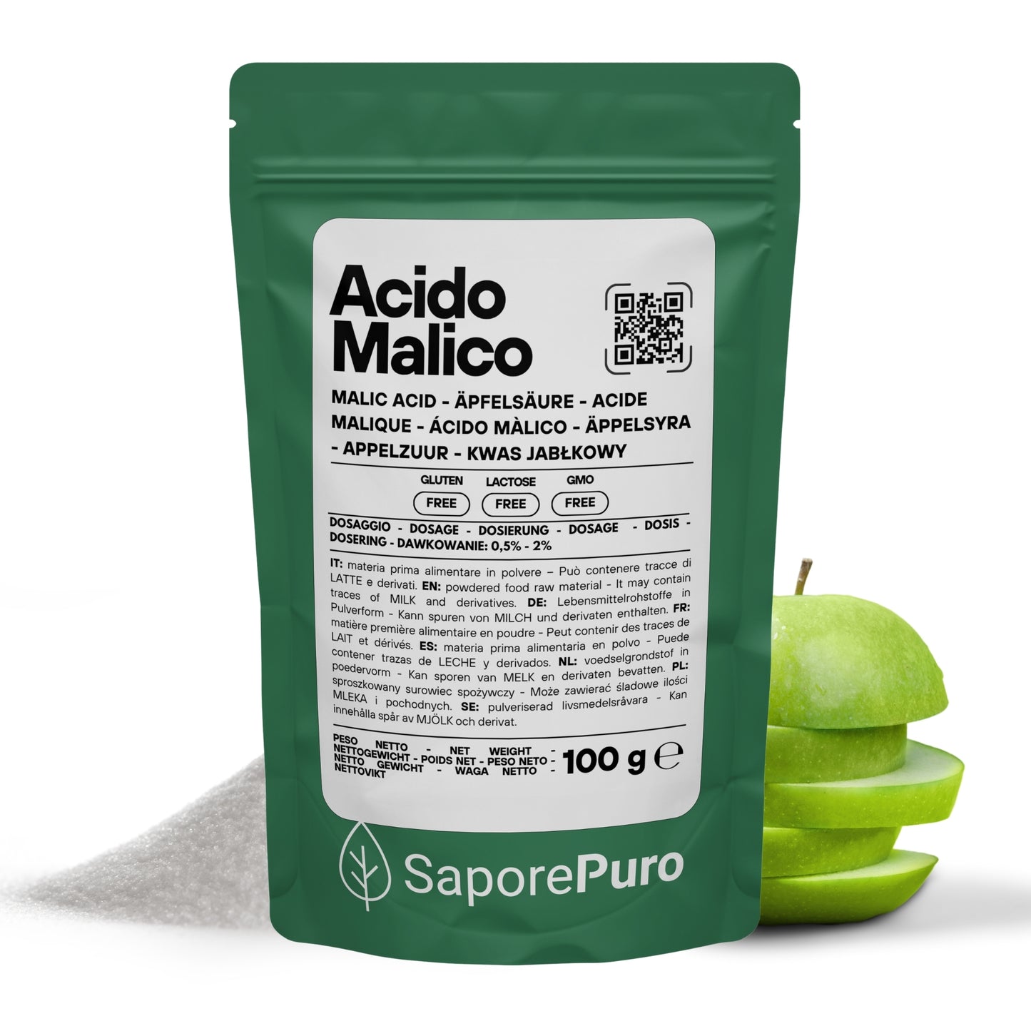 Acido Malico Premium - Made in Italy - Ingrediente Professionale per Mixology e Enologia