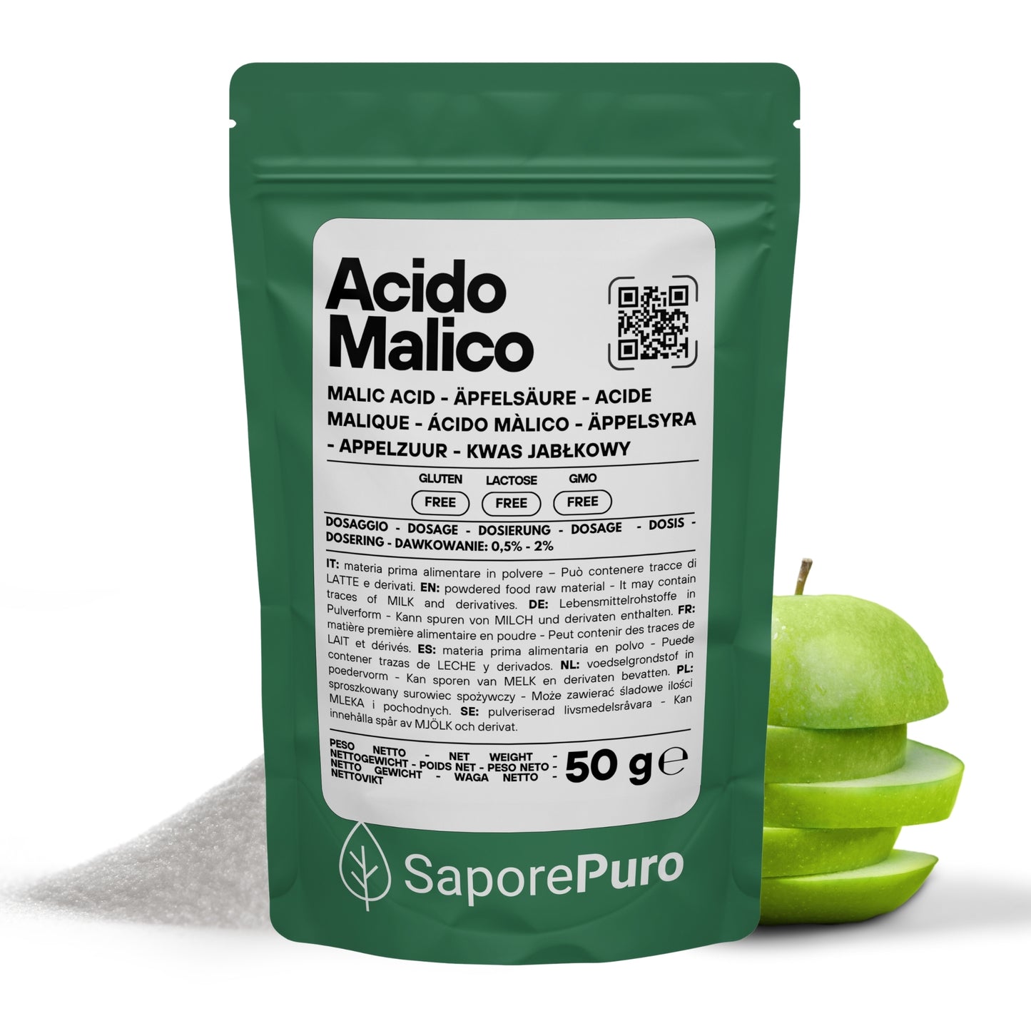 Acido Malico Premium - Made in Italy - Ingrediente Professionale per Mixology e Enologia