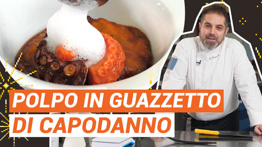 Il Polpo in guazzetto di Capodanno con chips di guanciale - Ricetta