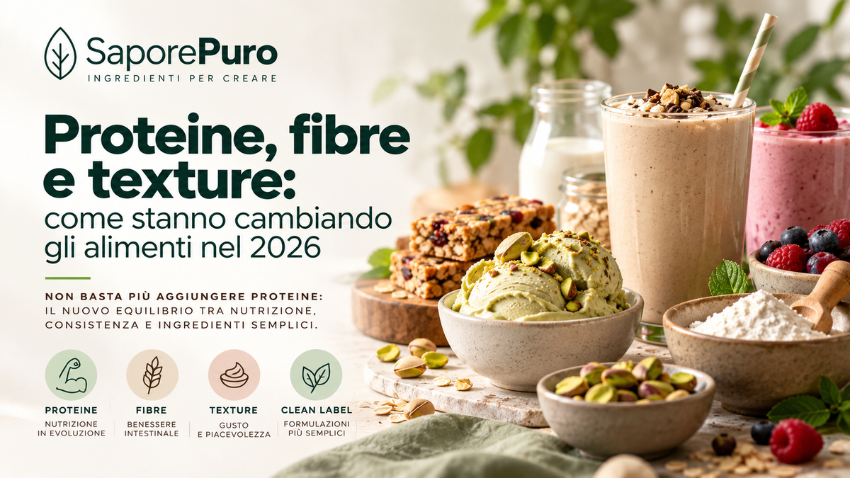 Proteine, fibre e texture: trend alimentari 2026 - SaporePuro
