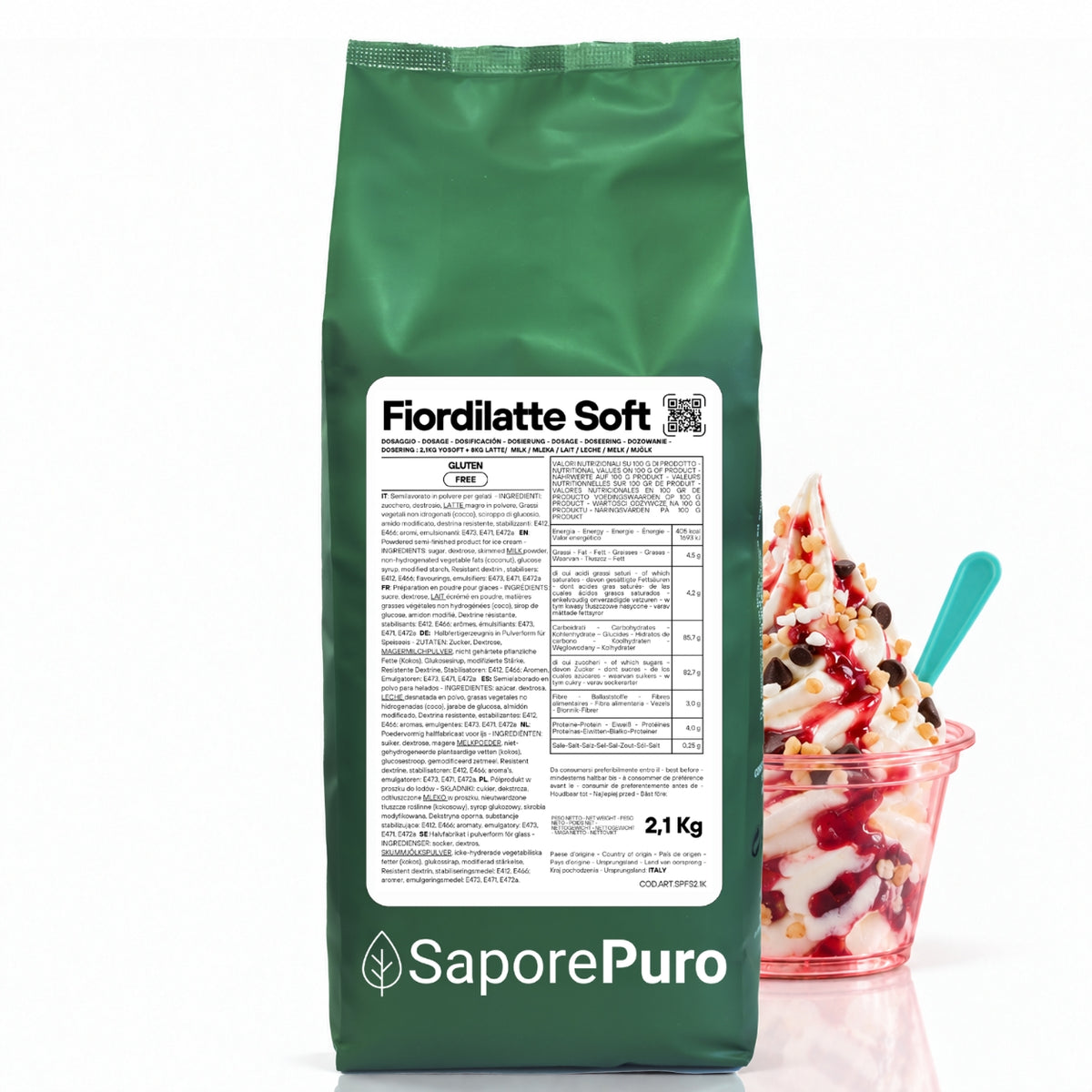 Fiordilatte Soft – Base pour Gelato Soft au Fiordilatte 2,1 kg