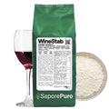 Additivo alimentare WineStab di SaporePuro con gomma arabica naturale per stabilizzare il vino in bottiglia.
