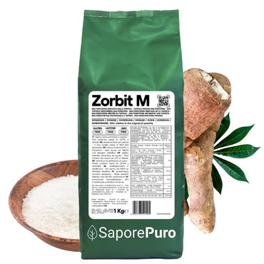 Amido modificato di tapioca Zorbit M di SaporePuro, maltodestrina derivata dalla tapioca, polvere bianca fine.