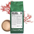 Agar agar preattivato SaporePuro, confezione da 100g, con etichetta italiana, ideale per applicazioni lattiero-casearie.
