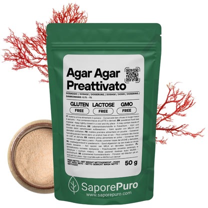 Agar Agar Preattivato - E406 - Origine ITALIA - La migliore scelta nell'applicazione lattiero-casearia - SaporePuro