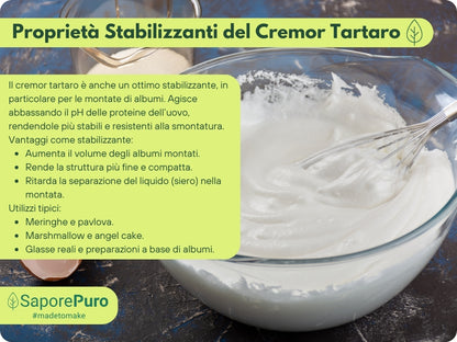 Cremor Tartaro - E336i - Agente lievitante e stabilizzante