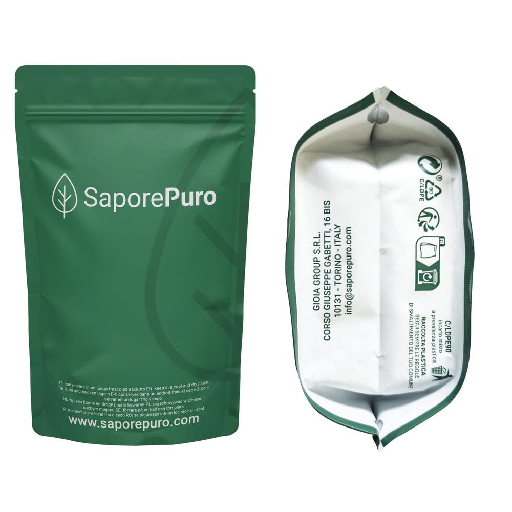 SaporePuro Carragenina Iota E407 gelifying agent in a clear, sealed package for culinary use.