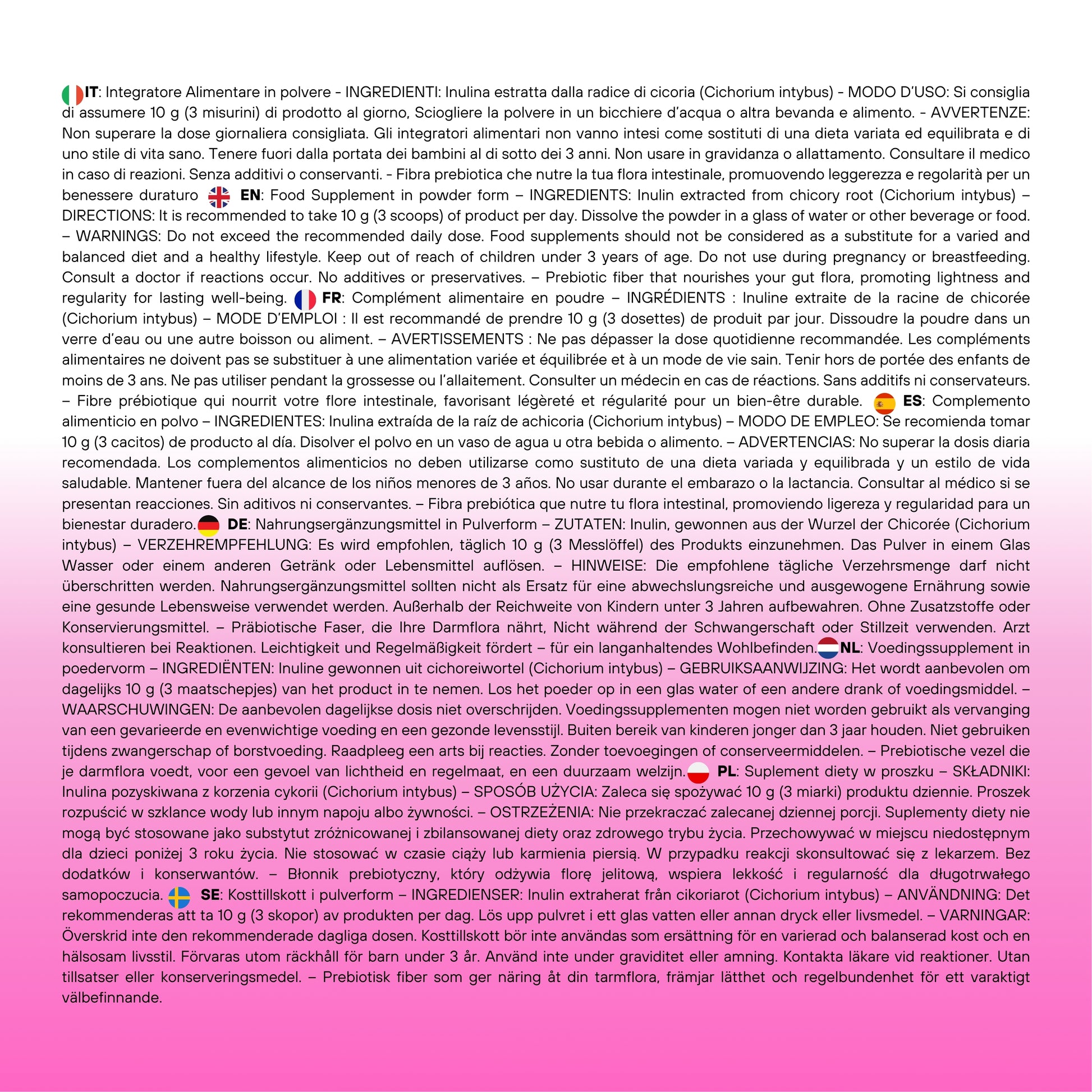 FeelGood - Inulina - Integratore Alimentare di fibre - SUPPLEMENTS - SaporePuro