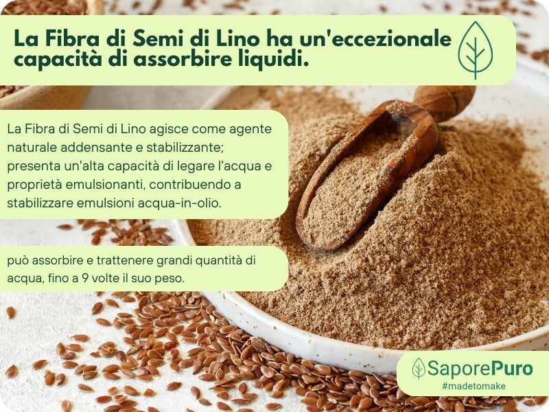 Fibra di semi di Lino 100gr - Addensante Naturale - Sostituto "E" Clean Label - Per gelati, dolci e salse.