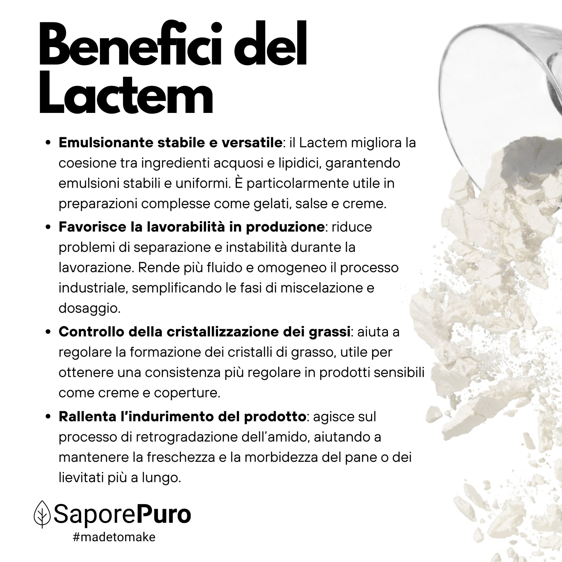 E472b Lactem (Latticem) – Emulsionante Professionale per Gelato e Panificazione - SaporePuro