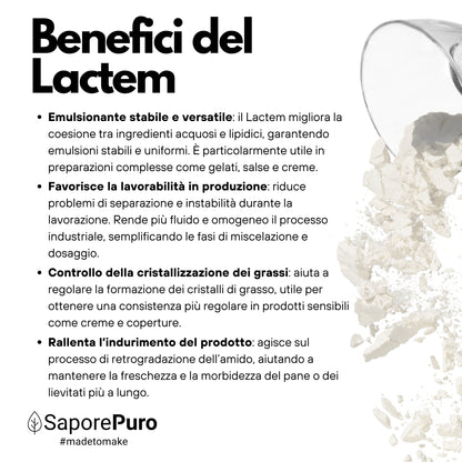 E472b Lactem (Latticem) – Emulsionante Professionale per Gelato e Panificazione - SaporePuro