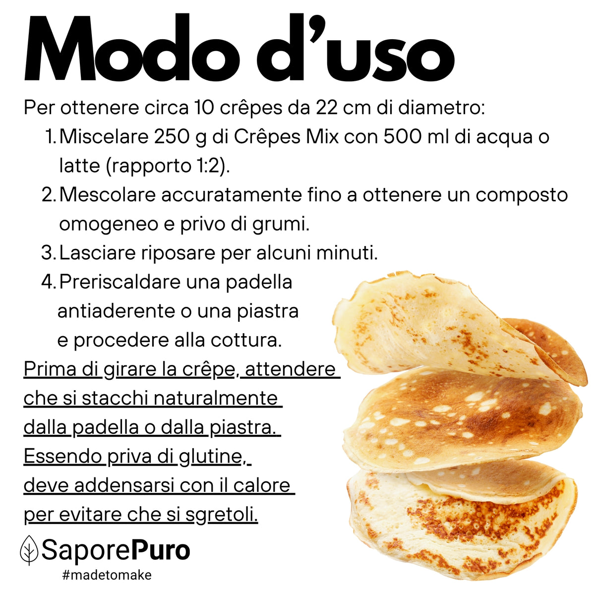 Mezcla de Crêpes Sin Gluten | SaporePuro