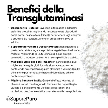 Transglutaminasi in polvere – Enzima per applicazioni alimentari professionali - SaporePuro