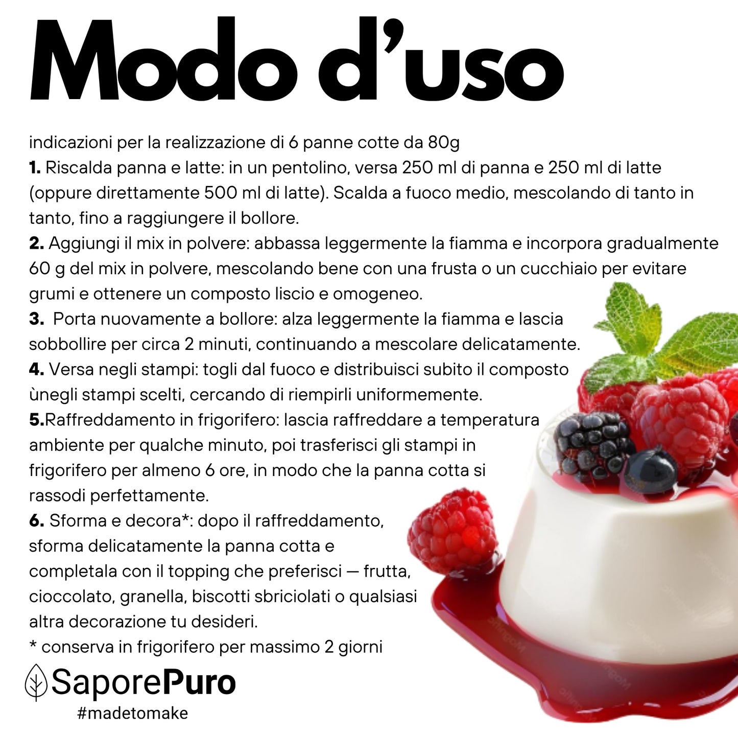 Mezcla para Panna Cotta – Semielaborado en Polvo para Panna Cotte