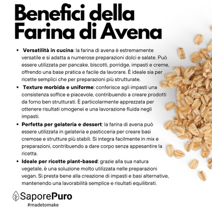 Farina di Avena 1Kg - Farina senza Glutine - SaporePuro