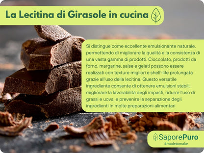 Lecitina di Girasole E322 - De-Oleata - Alternativa alla Soia