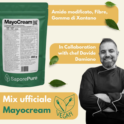 Mayocream Vegan SaporePuro, mix tecnico vegetale per creme, salse e coulis in confezione prodotto