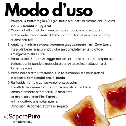 ZeroJam - Mix per Marmellata con 0 zuccheri aggiunti