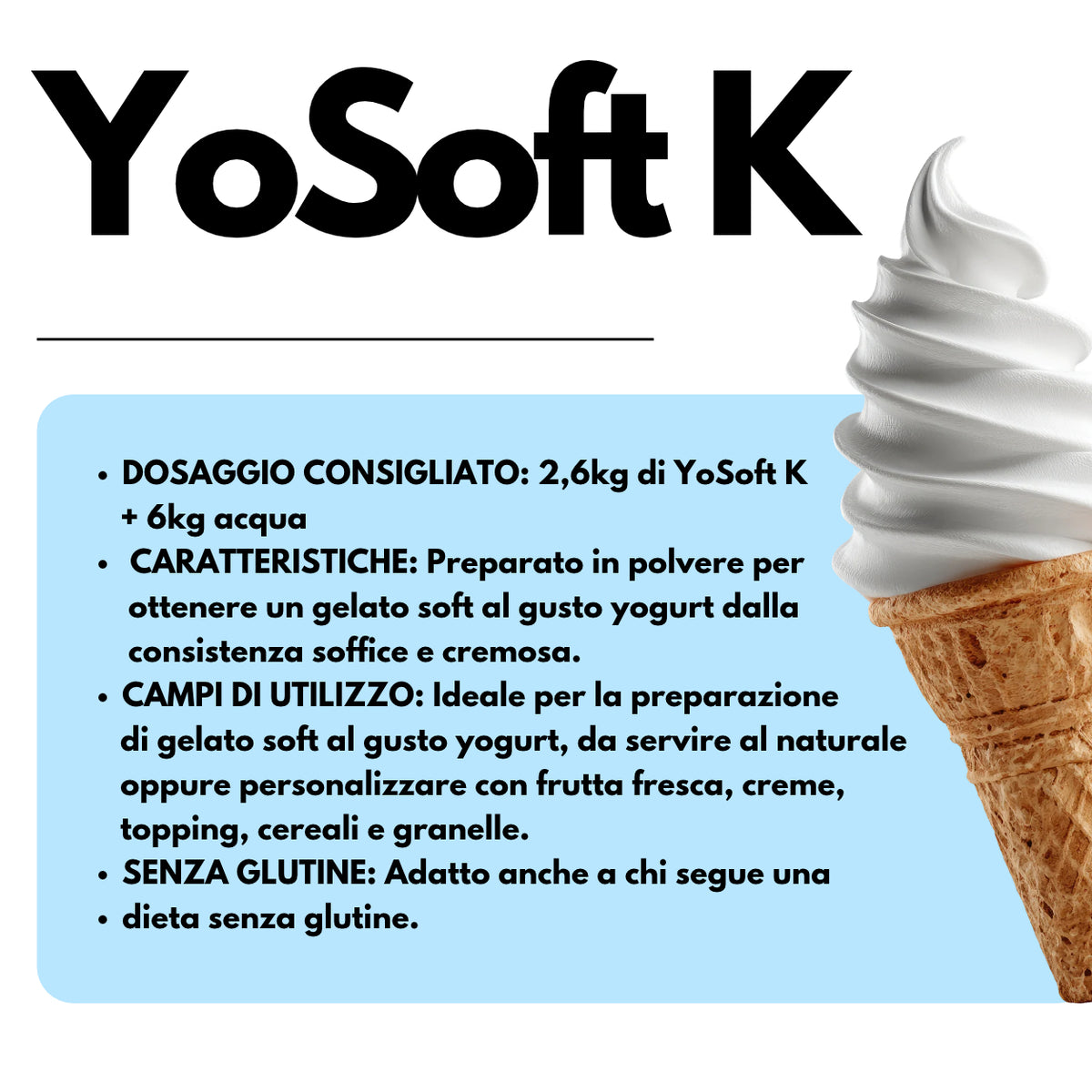 YoSoft K - Base para Gelato Yogurt Soft - 2,6kg